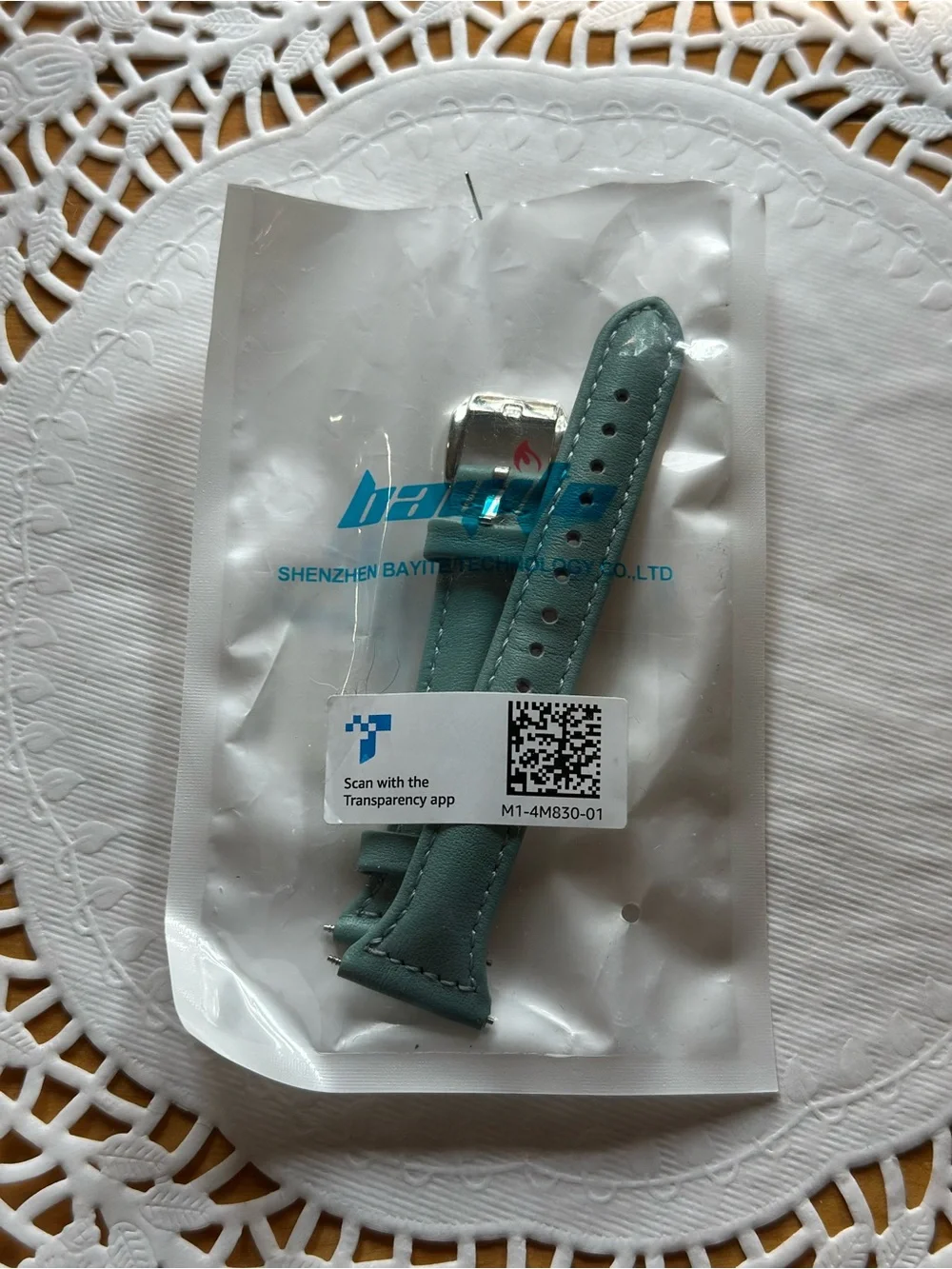 Bayite Teal Genuine Leather Band for Fitbit Versa 2 / Versa Lite / Versa
